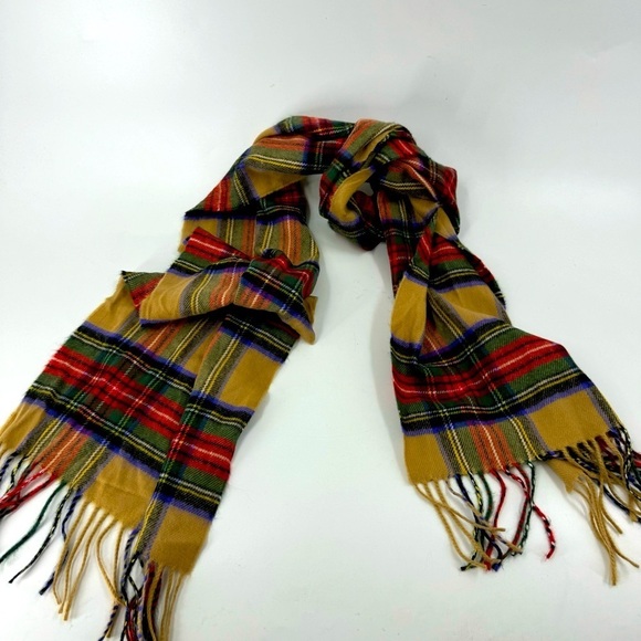 Cashmere Tartan unbranded plaid Fringe Scarf unisex - Picture 3 of 7